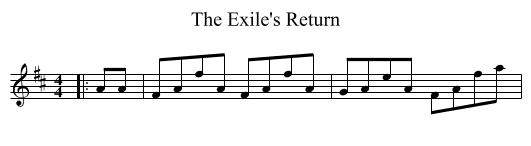 The Exile's Return - staff notation