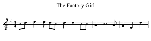 The Factory Girl - staff notation