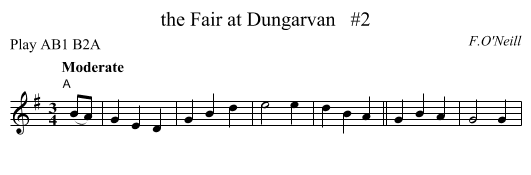 the Fair at Dungarvan   #2 - staff notation
