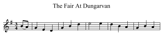The Fair At Dungarvan - staff notation