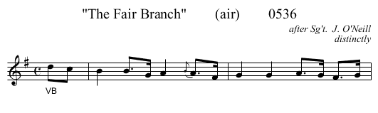 The Fair Branch        (air)        0536 - staff notation