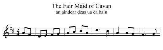The Fair Maid of Cavan - staff notation