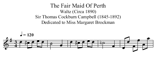 The Fair Maid Of Perth - staff notation