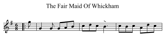 The Fair Maid Of Whickham - staff notation