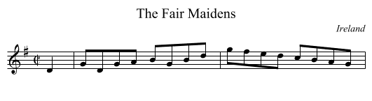 The Fair Maidens - staff notation