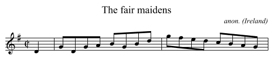 The fair maidens - staff notation