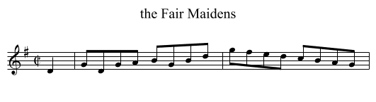 the Fair Maidens - staff notation