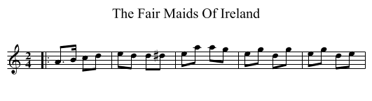 The Fair Maids Of Ireland - staff notation