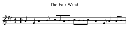 The Fair Wind - staff notation