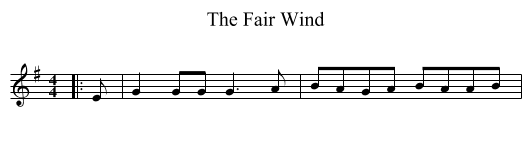 The Fair Wind - staff notation