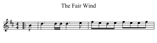 The Fair Wind - staff notation
