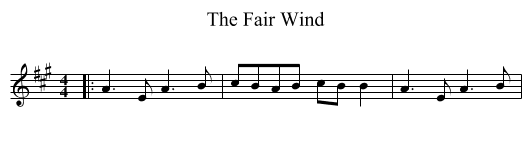 The Fair Wind - staff notation