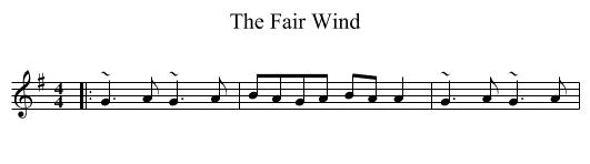 The Fair Wind - staff notation