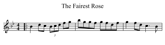 The Fairest Rose - staff notation