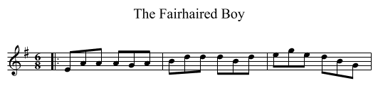 The Fairhaired Boy - staff notation