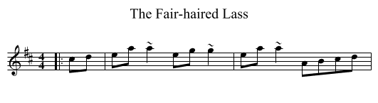 The Fair-haired Lass - staff notation