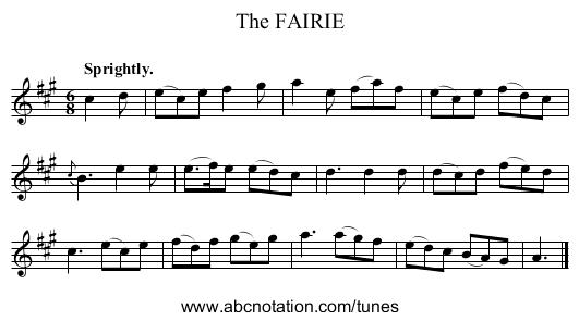 The FAIRIE - staff notation