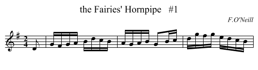 the Fairies' Hornpipe   #1 - staff notation