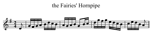 the Fairies' Hornpipe - staff notation