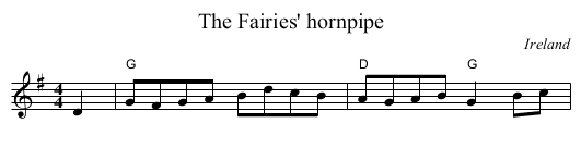 The Fairies' hornpipe - staff notation