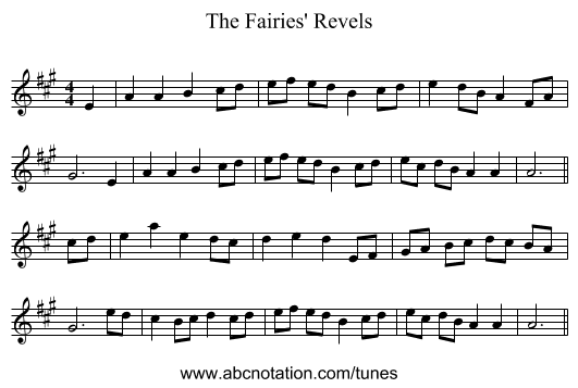The Fairies' Revels - staff notation