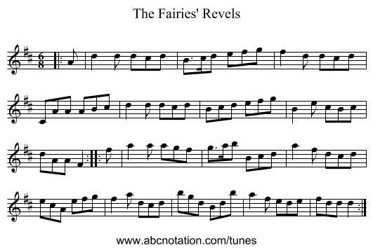The Fairies' Revels - staff notation