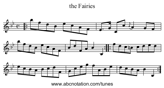 the Fairies - staff notation