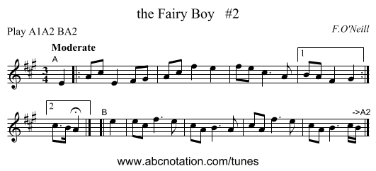 the Fairy Boy   #2 - staff notation