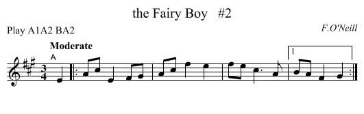 the Fairy Boy   #2 - staff notation