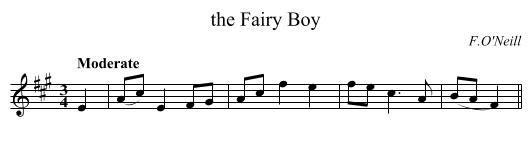 the Fairy Boy - staff notation