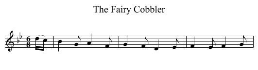 The Fairy Cobbler - staff notation