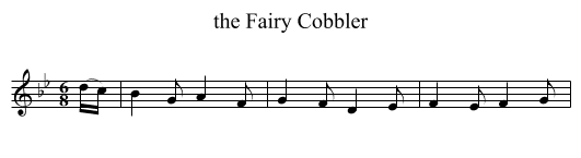 the Fairy Cobbler - staff notation