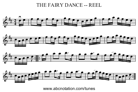 THE FAIRY DANCE -- REEL - staff notation