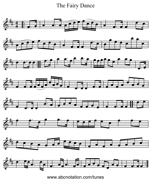 The Fairy Dance - staff notation