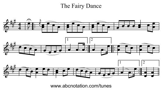 The Fairy Dance - staff notation