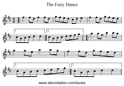 The Fairy Dance - staff notation