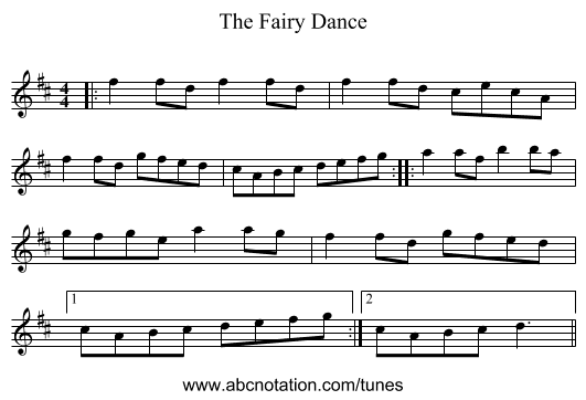 The Fairy Dance - staff notation