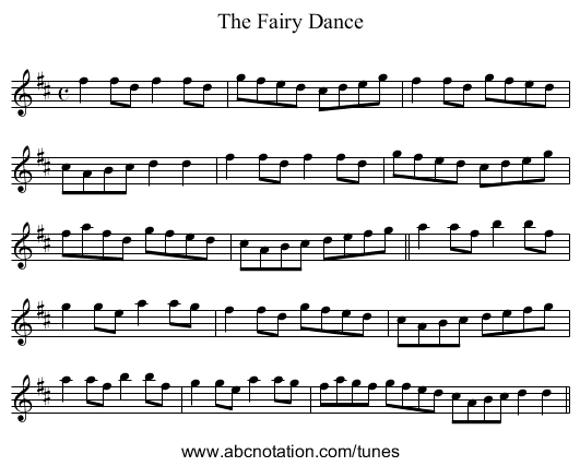 The Fairy Dance - staff notation