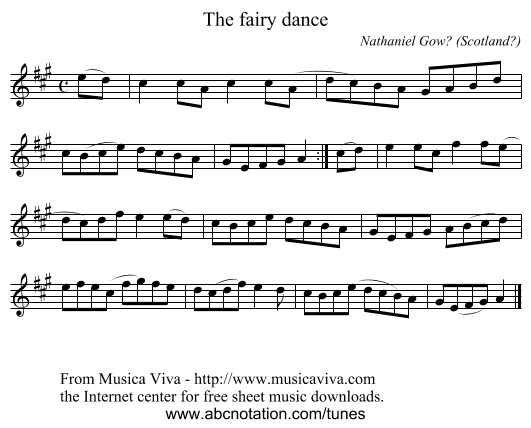 The fairy dance - staff notation