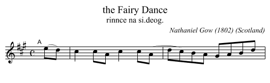 the Fairy Dance - staff notation