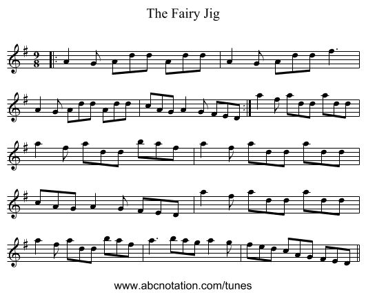 The Fairy Jig - staff notation