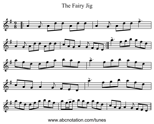 The Fairy Jig - staff notation
