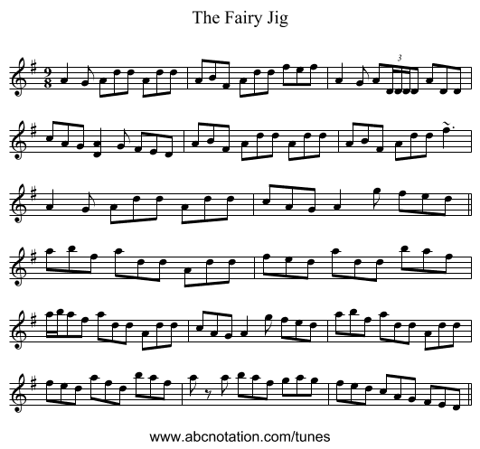 The Fairy Jig - staff notation