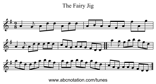 The Fairy Jig - staff notation