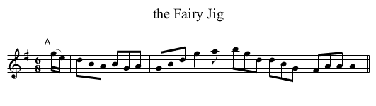 the Fairy Jig - staff notation