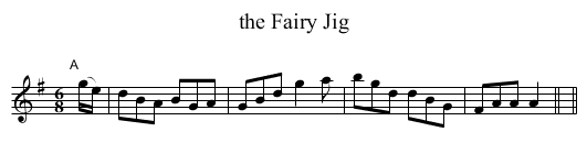 the Fairy Jig - staff notation