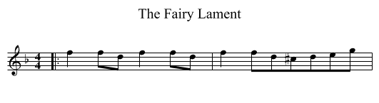 The Fairy Lament - staff notation