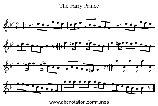 The Fairy Prince - staff notation