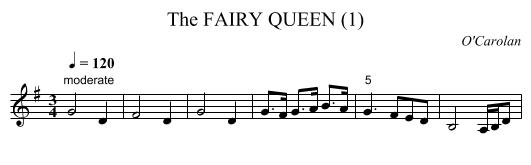 The FAIRY QUEEN (1) - staff notation