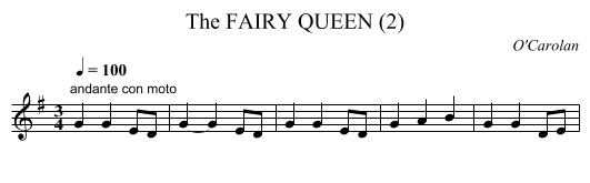 The FAIRY QUEEN (2) - staff notation